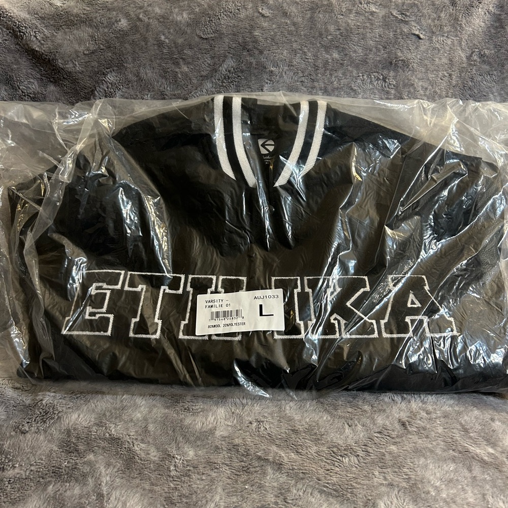 Ethika Men's Black Varsity Jacket Familie 01 Size Large New With Tags